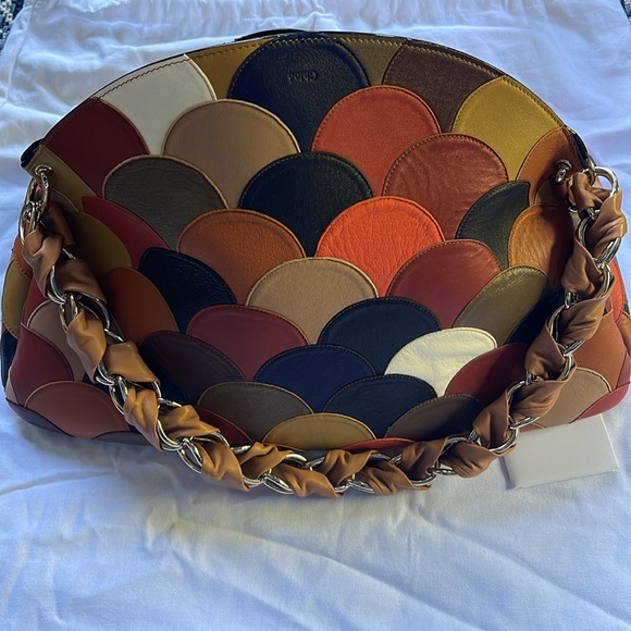 EUC Chloe Leather Scalloped Patchwork Juana Bag. Rare, HTF with unique strap - Picture 11 of 16